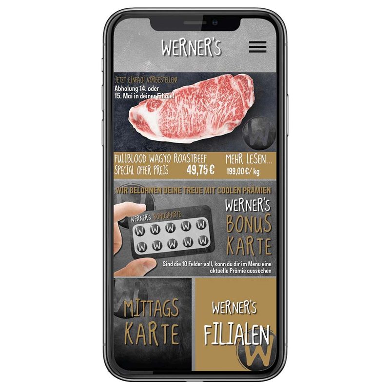 Werner's App mit digitaler Bonuskarte